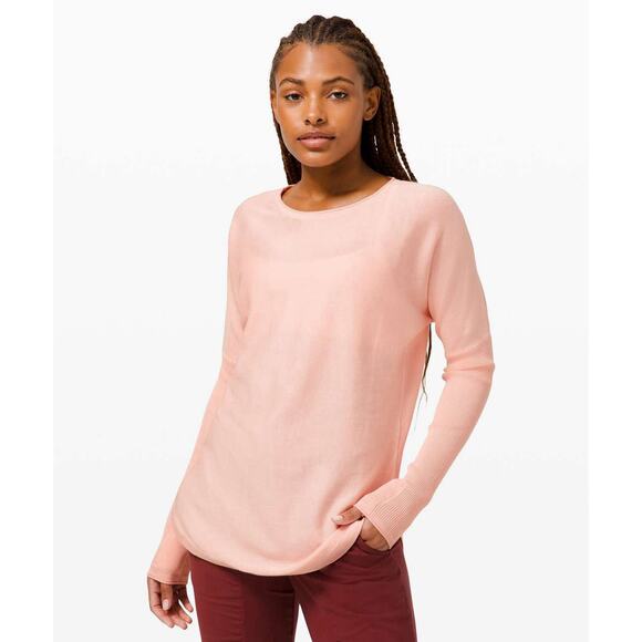 Lululemon Take It All In Sweater Pink Mist Thumbholes Pullover Womens Size 4? - Picture 1 of 5